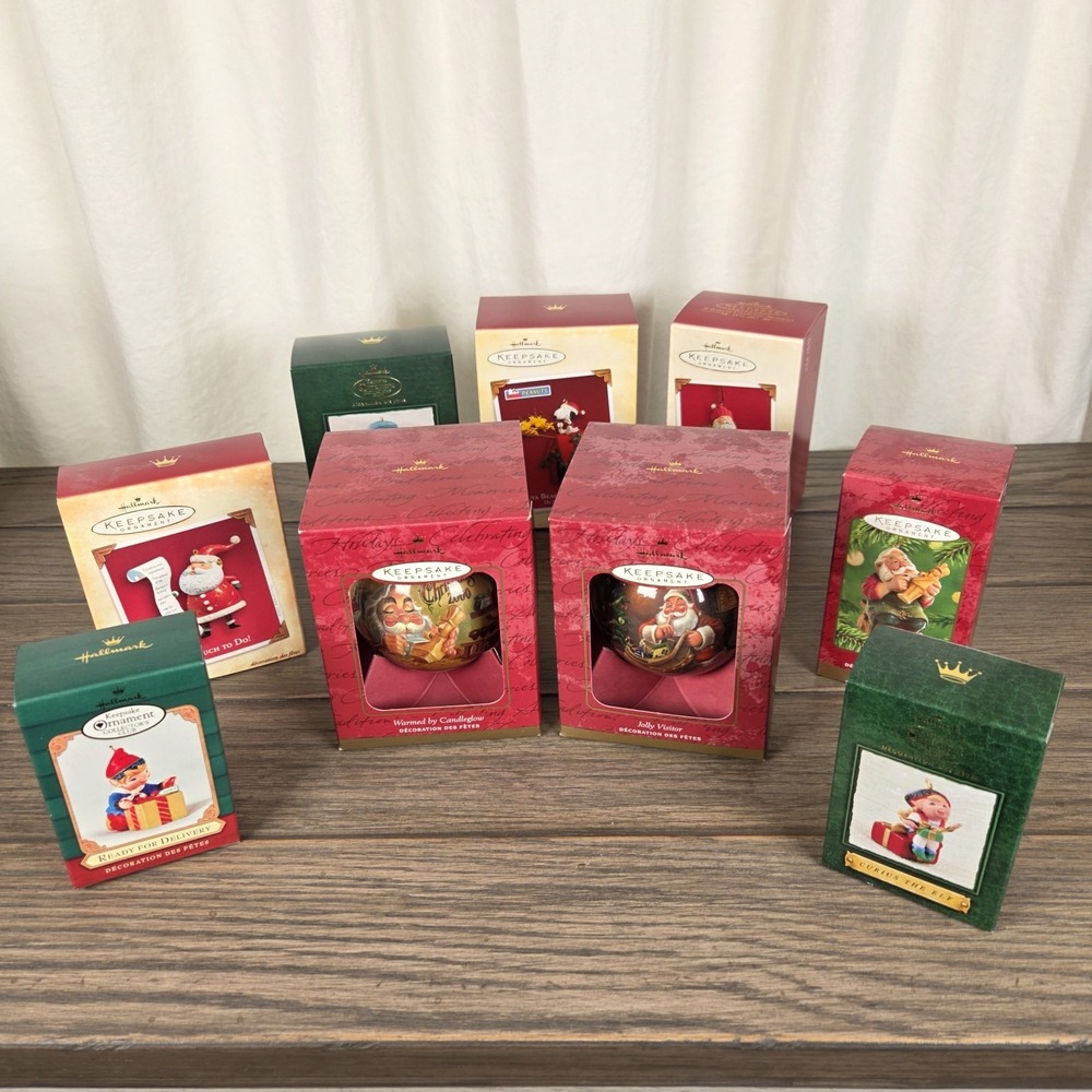 Lot Of 9 Hallmark Keepsake‎ Ornaments 2000-2005 Snoopy Santa Snowman BRAND NEW